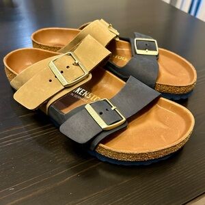 Birkenstock Arizona split midnight mud blue